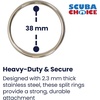 image:imageScuba Choice 38mm Stainless Steel Split Rings for BCD Attachment 10Pcs 23mm Wire Diameter Glossy Finish  Heavy Duty Durable Diving Gear Connectors Equipment