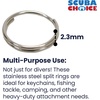 image:imageScuba Choice 38mm Stainless Steel Split Rings for BCD Attachment 10Pcs 23mm Wire Diameter Glossy Finish  Heavy Duty Durable Diving Gear Connectors Equipment