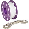 image:imageScuba Choice Aluminum Finger Spool 75ft Dive Reel wBolt SnapPurpleWhite one Size SCDR100PRWT
