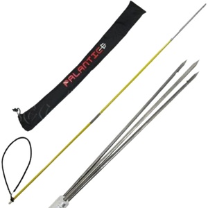 image:imageScuba Choice 5 Travel Spearfishing Pole Spear TwoPiece Fiberglass with 3Prong Paralyzer Tip amp StainlessSteel Barb Black Rubber Sling wCarry Bag for Ice Spearfishing amp Underwater Hunting