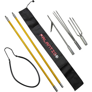 image:imageScuba Choice 5 TwoPiece Fiberglass Travel Pole Spear 3 Speartip Set 12 Paralyzer Single Barb amp Lionfish Tip wBlack Hawaiian Sling amp Carry Bag Ice Spearfishing amp Underwater Hunting Gear