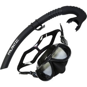 image:imageScuba Choice Palantic Dive Mask amp Flexible Snorkel Combo  Low Volume Tempered Glass Lens Silicone Skirt Comfortable Snorkel Set for Spearfishing Scuba Diving amp Free Diving  Black