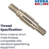 image:imageScuba Choice 6mm Male to Adapter for Gulf Fixed Wing Slip Tip amp BreakAway Detachable Conversion Kit 303 Stainless Steel M6 x 1 Tap Size CorrosionResistant Compatible with 4 38 Slide Ring