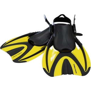 image:imageAdjustable Travel Fins for Snorkeling amp Swimming Training  Open Heel Lightweight amp Soft Foot Pocket Design Compact Travel Swim Fins for Men amp WomenYellow
