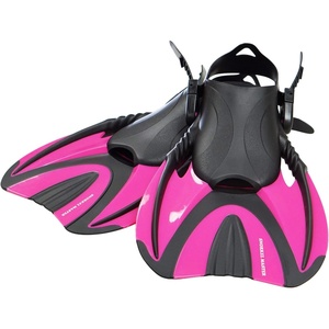 image:imageAdjustable Travel Fins for Snorkeling amp Swimming Training  Open Heel Lightweight amp Soft Foot Pocket Design Compact Travel Swim Fins for Men amp WomenPink