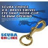 image:imageScuba Choice 46 Brass Swivel Eye Snap Hook Clip  Heavy Duty Marine Scuba Dive Accessory Gear Clip 148mm Opening Solid Brass CorrosionResistant1