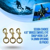 image:imageScuba Choice 46 Brass Swivel Eye Snap Hook Clip  Heavy Duty Marine Scuba Dive Accessory Gear Clip 148mm Opening Solid Brass CorrosionResistant6
