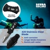 image:imageScuba Choice Compact Stainless Steel Blunt Tip Dive Knife  23 Plain Edge Blade with Ergonomic Nylon Handle Durable for Scuba Diving Snorkeling amp Water Sports  BlackSilver