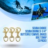 image:imageScuba Choice Diving Butterfly Swivel 325 Brass Bolt Snap Heavy Duty Marine Scuba Accessory Gear Hook Durable Solid Brass Dive Gear Clip3