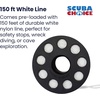 image:imageScuba Choice Finger Spool Reel  150ft White Nylon Line 313 Spool 4 Brass DoubleEnd Clip  Compact amp Durable Dive Reel for Cave Wreck Technical amp Safety Diving