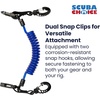image:imageScuba Choice Scuba Diving Shark Coil Lanyard with 2 Steel Snaps and Quick Release BucklesBlue