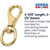 image:imageScuba Choice Swivel Eye Snap Hooks with Webbing Strap Marine Grade 314 Industrial Brass Hook for Flags Scuba Diving and Leashes  Heavy Duty Solid Brass Snap Hooks for Reliable Gear Attachment35
