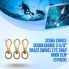 image:imageScuba Choice Swivel Eye Snap Hooks with Webbing Strap Marine Grade 314 Industrial Brass Hook for Flags Scuba Diving and Leashes  Heavy Duty Solid Brass Snap Hooks for Reliable Gear Attachment35