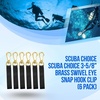 image:imageScuba Choice Swivel Eye Snap Hooks with Webbing Strap Marine Grade 314 Industrial Brass Hook for Flags Scuba Diving and Leashes  Heavy Duty Solid Brass Snap Hooks for Reliable Gear Attachment325 with strap
