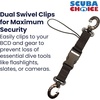 image:imageScuba Clips Lanyard with Dual Clips and Quick Release Buckle Scuba Accessory for Diving Dive Clip for Equipment EssentialsBlack