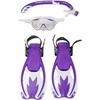 image:imageKids Snorkeling Mask amp Fins Set  Adjustable OpenHeel Fins amp Panoramic AntiFog Mask for Kids  Comfortable amp Fun Snorkeling for Swimming amp Beach AdventuresPurpleWhite