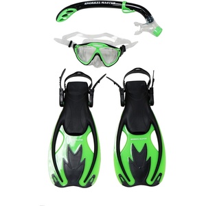 image:imageKids Snorkeling Mask amp Fins Set  Adjustable OpenHeel Fins amp Panoramic AntiFog Mask for Kids  Comfortable amp Fun Snorkeling for Swimming amp Beach AdventuresGreenBlack