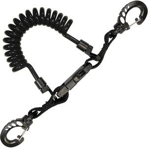 image:imageScuba Choice Scuba Diving Shark Coil Lanyard with 2 Steel Snaps and Quick Release BucklesBlack