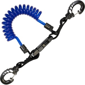 image:imageScuba Choice Scuba Diving Shark Coil Lanyard with 2 Steel Snaps and Quick Release BucklesBlue