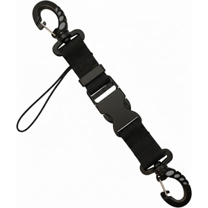 image:imageScuba Clips Lanyard with Dual Clips and Quick Release Buckle Scuba Accessory for Diving Dive Clip for Equipment EssentialsBlack