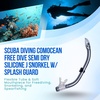 image:imageScuba Choice Diving Comocean Free Dive Semi Dry Silicone J Snorkel wSplash Guard Silver Grey One Size