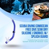 image:imageScuba Choice Scuba Diving Comocean Free Dive Semi Dry Silicone J Snorkel with Splash Guard Blue