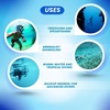 image:imageScuba Choice Scuba Diving Comocean Free Dive Semi Dry Silicone J Snorkel with Splash Guard Translucent Black Medium