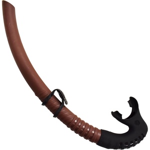 image:imagePalantic Low Volume Flexible Snorkel  Freediving amp Spearfishing Snorkel with Soft Mouthpiece Streamlined Design for Minimal Drag Comfortable amp DurableBrown