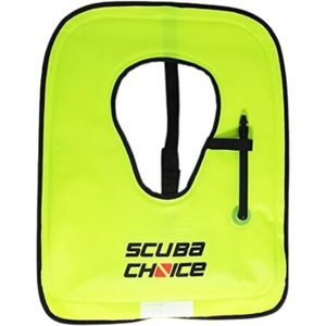 image:imageScuba Choice Adult Snorkel Vest with Name Box Inflatable Snorkeling Vest for Adults Easy Oral Inflator amp Removable StrapNeon Yellow