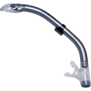 image:imageScuba Choice Diving Comocean Free Dive Semi Dry Silicone J Snorkel wSplash Guard Silver Grey One Size