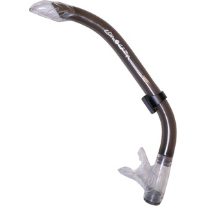 image:imageScuba Choice Scuba Diving Comocean Free Dive Semi Dry Silicone J Snorkel with Splash Guard Translucent Black Medium