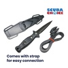 image:imageScuba Choice 85 Spearfishing Dive Knife Low Volume PointTip Black StainlessSteel Blade Sharp 45 Blade Lightweight Sheath amp 2 Straps for Diving Spearfishing and Outdoor Adventures
