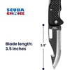 image:imageScuba Choice Foldable BCD Dive Knife with Pointed Tip Black StainlessSteel Blade  Compact Lightweight RustResistant EasytoStore Tool for Diving Snorkeling Spearfishing Safety GearBlack