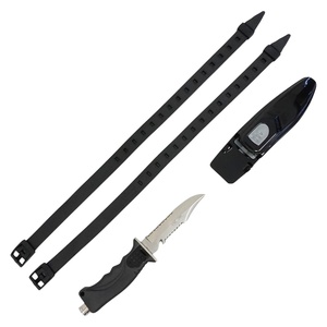 image:imageSpearfishing Dive Knife 10 Ultra Sharp 420 Stainless Steel Blade with Sheath amp 2 Straps  Quick Release Button 43 for Usage Heavy Duty Scuba Diving Tactical Tool Saltwater Resistant