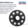 image:imageScuba Choice Diving Compact Finger Spool 100ft White Nylon Line 4 Brass Double Ended Clip 3 Diameter Portable amp Durable Dive Reel Perfect for Freediving Spearfishing Adventures