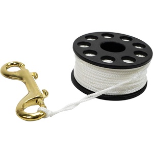 image:imageScuba Choice Diving Compact Finger Spool 100ft White Nylon Line 4 Brass Double Ended Clip 3 Diameter Portable amp Durable Dive Reel Perfect for Freediving Spearfishing Adventures