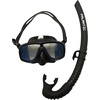 image:imageScuba Choice Silicone Dive Mask with Blue Mirror Coated Lense  Black Snorkel Combo