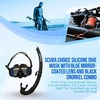 image:imageScuba Choice Silicone Dive Mask with Blue Mirror Coated Lense  Black Snorkel Combo