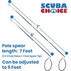 image:imageScuba Choice Carbon Fiber 7 Travel Spearfishing 3Piece Pole Spear Single Flopper Tip One Size Black